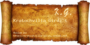 Kratochvilla Girót névjegykártya